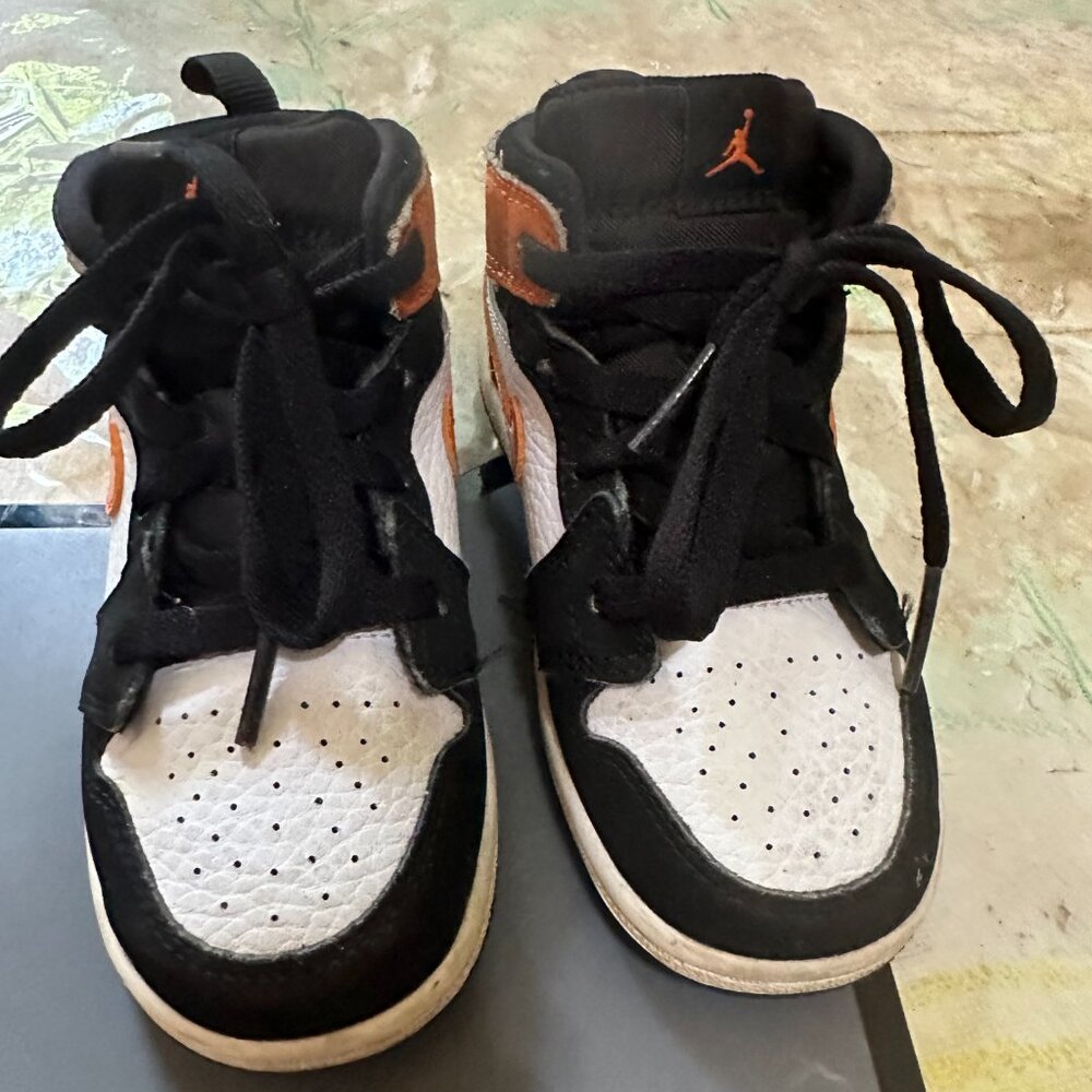 Nike Air Jordan 1 Mid TD Shattered Backboard Size 8C Orange Black 640735 058 - Picture 4 of 6